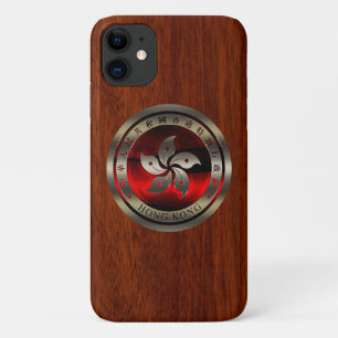 Coque iPhone 11 Sceau de Hong Kong en acajou