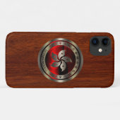 Coques Case-Mate iPhone Sceau de Hong Kong en acajou (Dos (Horizontal))