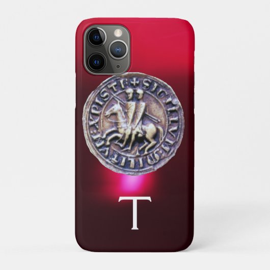 Coques Case-Mate iPhone SCEAU DES CHEVALIERS MODÈLE MONOGRAMME Bourgogne (Dos)