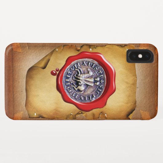 Coques Case-Mate iPhone SCEAU DES CHEVALIERS TEMPLAR parchemin de cire rou (Dos (Horizontal))