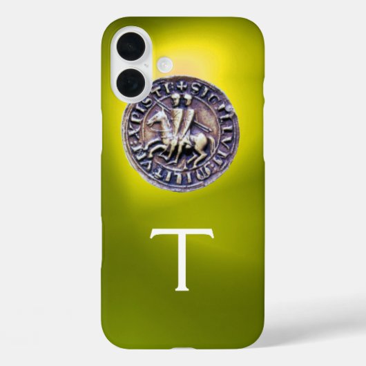 Coques Case-Mate iPhone SCEAU DU MODÈLE DE CHEVALIERS MONOGRAMME jaune (Verso)