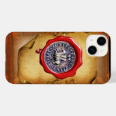 Coques Case-Mate iPhone SCEAU DU MODÈLE DE CHEVALIERS Parchemin de cire (Verso (horizontal))