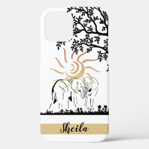 Case-Mate iPhone Case Scène africaine Artsy Elephant Lovers iPhone 12 Co