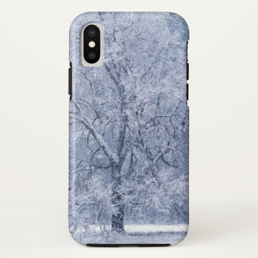 Coques Case-Mate iPhone Scène congelée par hiver d'arbre de Milou (Dos)