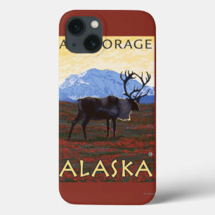 Etui iPhone 13 Scène de caribou - Anchorage, Alaska