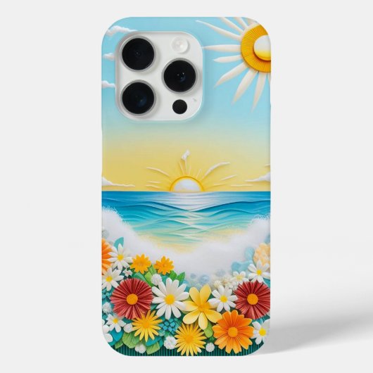 Coques Case-Mate iPhone Scène de craft en papier de vagues océaniques, lev (Verso)