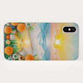 Coques Case-Mate iPhone Scène de craft en papier de vagues océaniques, lev (Dos (Horizontal))