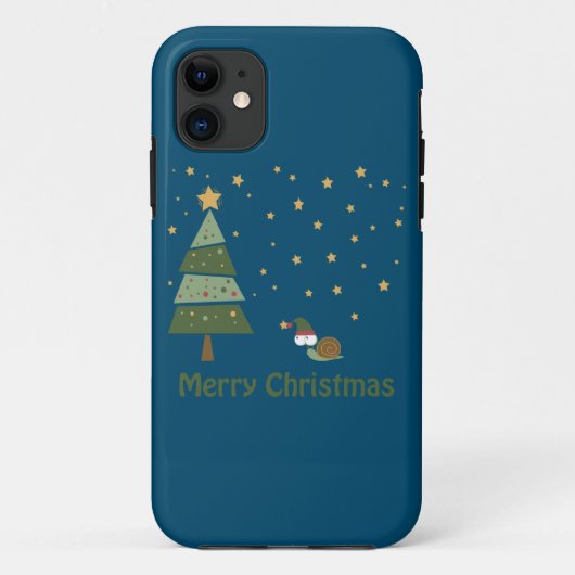 Coques Case-Mate iPhone Scène de Noël de l'escargot d'elfe (Dos)