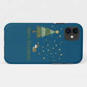 Coques Case-Mate iPhone Scène de Noël de l'escargot d'elfe (Dos (Horizontal))