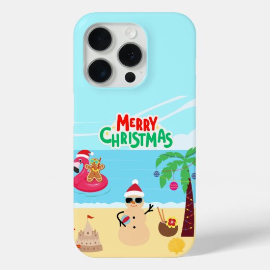 Coques Case-Mate iPhone Scène de Noël de plage (Verso)