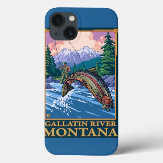 Coques Case-Mate iPhone Scène de pêche de mouche - rivière de gallatine, (Verso)