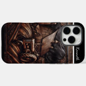 Coques Case-Mate iPhone Scène de tracteur sculpté en cuir (Verso (horizontal))