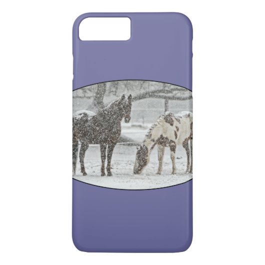 Coques Case-Mate iPhone Scène d'hiver avec 2 chevaux (Dos)
