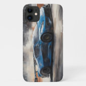 Coques Case-Mate iPhone Scène dynamique de course urbaine bleue (Dos)