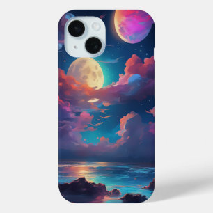Coque Pour iPhone 15 Scène nocturne colorée et vibrante au-dessus d'un