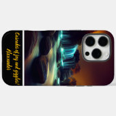 Coques Case-Mate iPhone Scène nocturne sur la lune (Verso (horizontal))