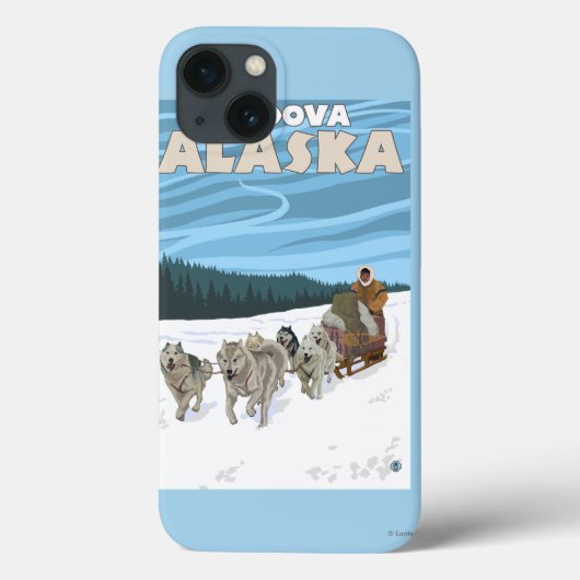 Coques Case-Mate iPhone Scène Sledding de chien - Cordova, Alaska (Verso)