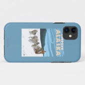 Coques Case-Mate iPhone Scène Sledding de chien - Cordova, Alaska (Dos (Horizontal))