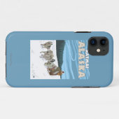 Coques Case-Mate iPhone Scène Sledding de chien - Katmai, Alaska (Dos (Horizontal))