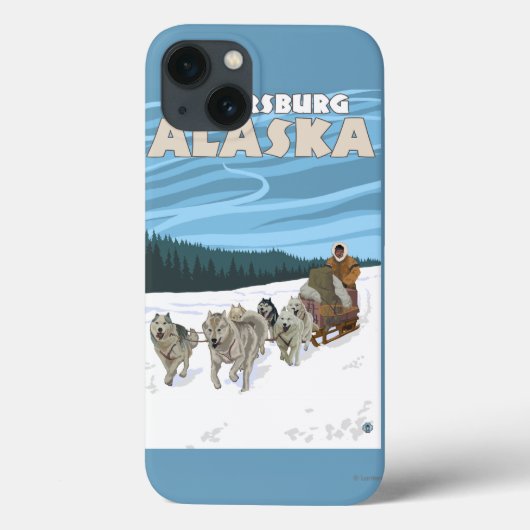 Coques Case-Mate iPhone Scène Sledding de chien - Pétersbourg, Alaska (Verso)