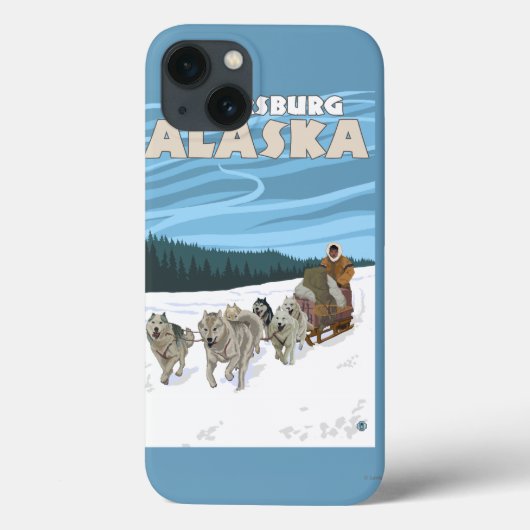 Coques Case-Mate iPhone Scène Sledding de chien - Pétersbourg, Alaska (Verso)