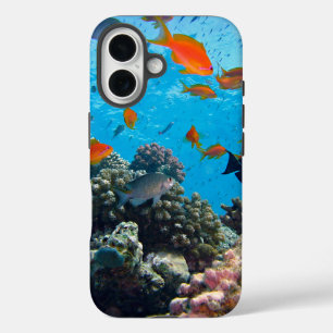 Coques iPhone 16 Scène sous-marine Poissons tropicaux et corail