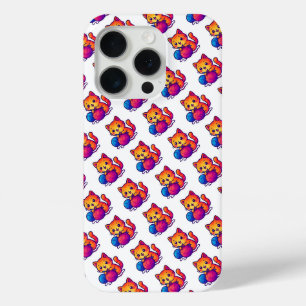 Coque iPhone 15 Pro Scène Whimsical de Tricot de chats Kawaii avec sur