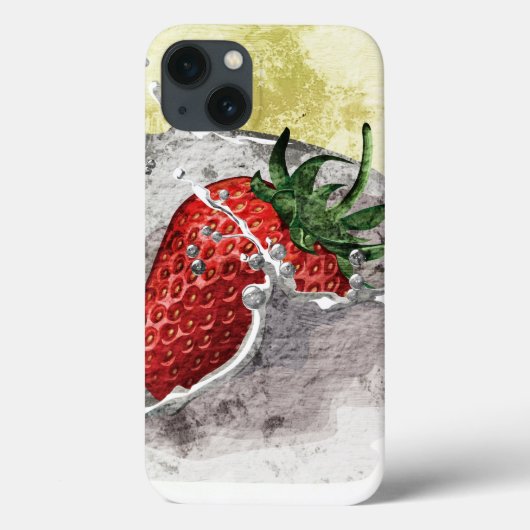 Coques Case-Mate iPhone Schéma artistique de fraise éclaboussante (Verso)