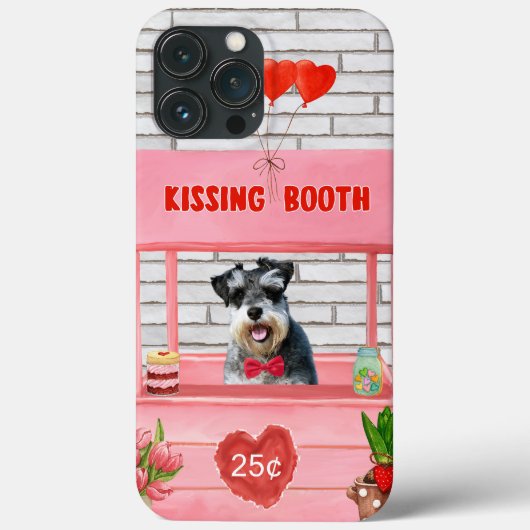 Coques Case-Mate iPhone Schnauzer Chien Valentine's Day Kissing Booth (Verso)