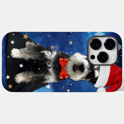 Coques Case-Mate iPhone Schnauzer de Noël (Verso (horizontal))
