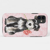 Coques Case-Mate iPhone Schnauzer de rose de Valentine mini (Dos (Horizontal))