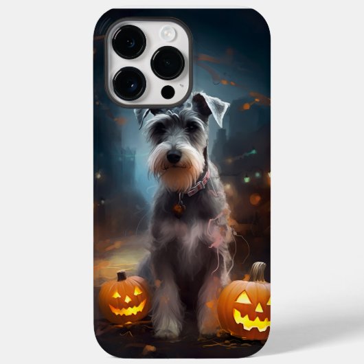 Coques Case-Mate iPhone Schnauzer d'Halloween avec la peur Citrouille (Verso)
