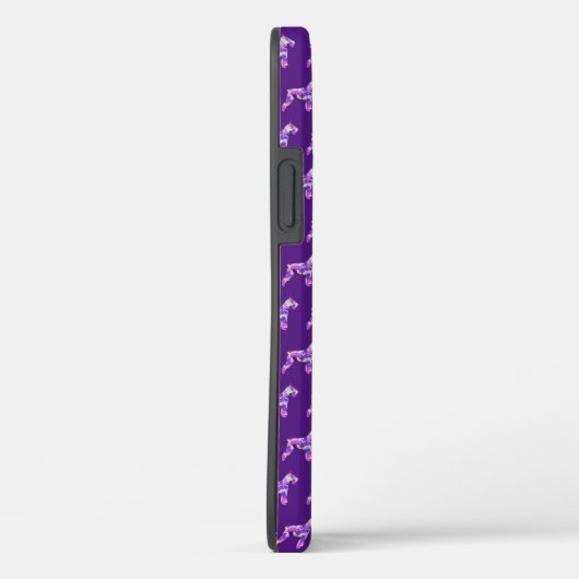Coques Case-Mate iPhone Schnauzer mignon Chien violette Silhouette Monogra (Verso / Droite)