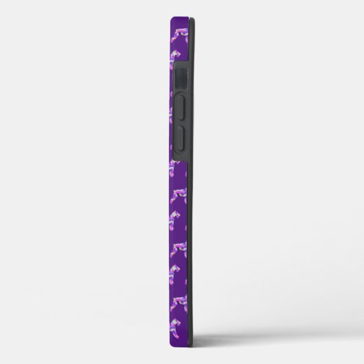 Coques Case-Mate iPhone Schnauzer mignon Chien violette Silhouette Monogra (Verso / Gauche)