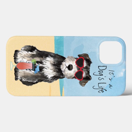 Coques Case-Mate iPhone Schnauzer miniature d'été (Verso (horizontal))