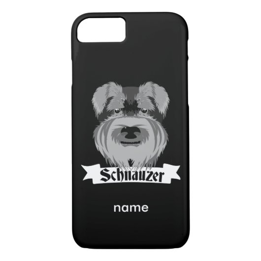 Coques Case-Mate iPhone Schnauzer noir et gris (Dos)