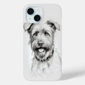 Coques Case-Mate iPhone Schnauzer Portrait Crayon (Verso)