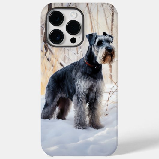 Coques Case-Mate iPhone Schnauzer Qu'il neige Noël (Verso)