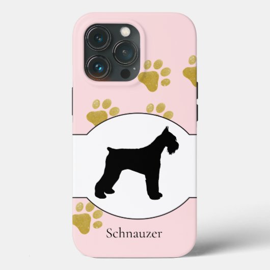 Coques Case-Mate iPhone Schnauzer Silhouette Faux Parties scintillant Pawp (Verso)