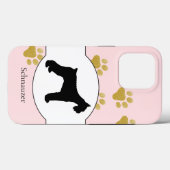 Coques Case-Mate iPhone Schnauzer Silhouette Faux Parties scintillant Pawp (Verso (horizontal))