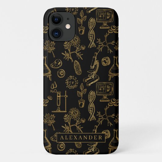 Coques Case-Mate iPhone Science Biologie Art Or Monogramme (Dos)