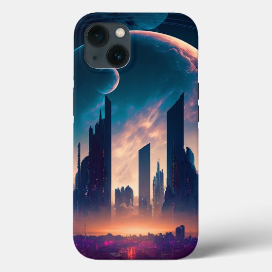 Coques Case-Mate iPhone Science-fiction Cyberpunk Space City (Verso)
