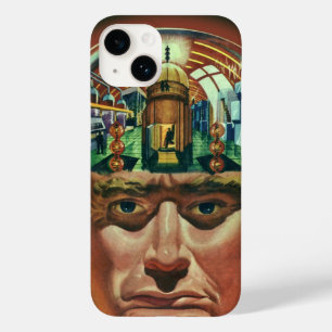 Coques Pour iPhone Science-fiction vintage, cerveau d'alien en labora