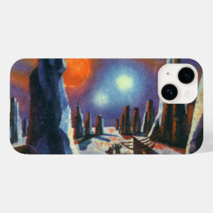 Coque Pour iPhone 14 Science-fiction vintage de planète étrangère avec