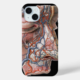 Coque Pour iPhone 15 Science vintage Anatomie humaine, Visage avec nez
