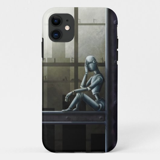 Coques Case-Mate iPhone scifi averti de robot d'individu (Dos)