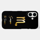 Coques Case-Mate iPhone Scorpio signe Zodiac, noir & or (Verso (horizontal))