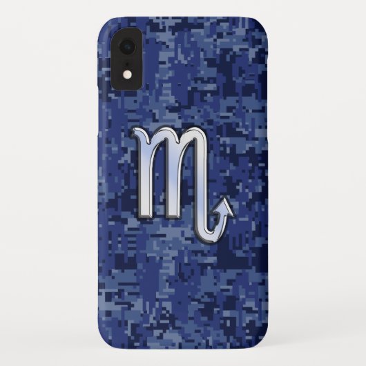 Coques Case-Mate iPhone Scorpio Zodiac Symbole de Navy Blue Camo (Dos)