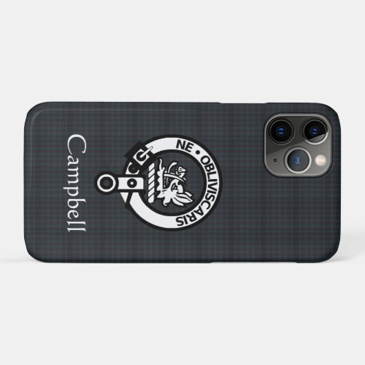 Coques Case-Mate iPhone Scottish Campbell Crest Badge & Tartan (Dos (Horizontal))