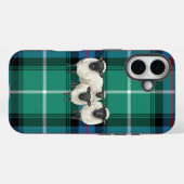 Coques Case-Mate iPhone Scottish Sheep on Tartan Background Phone Cover (Verso (horizontal))